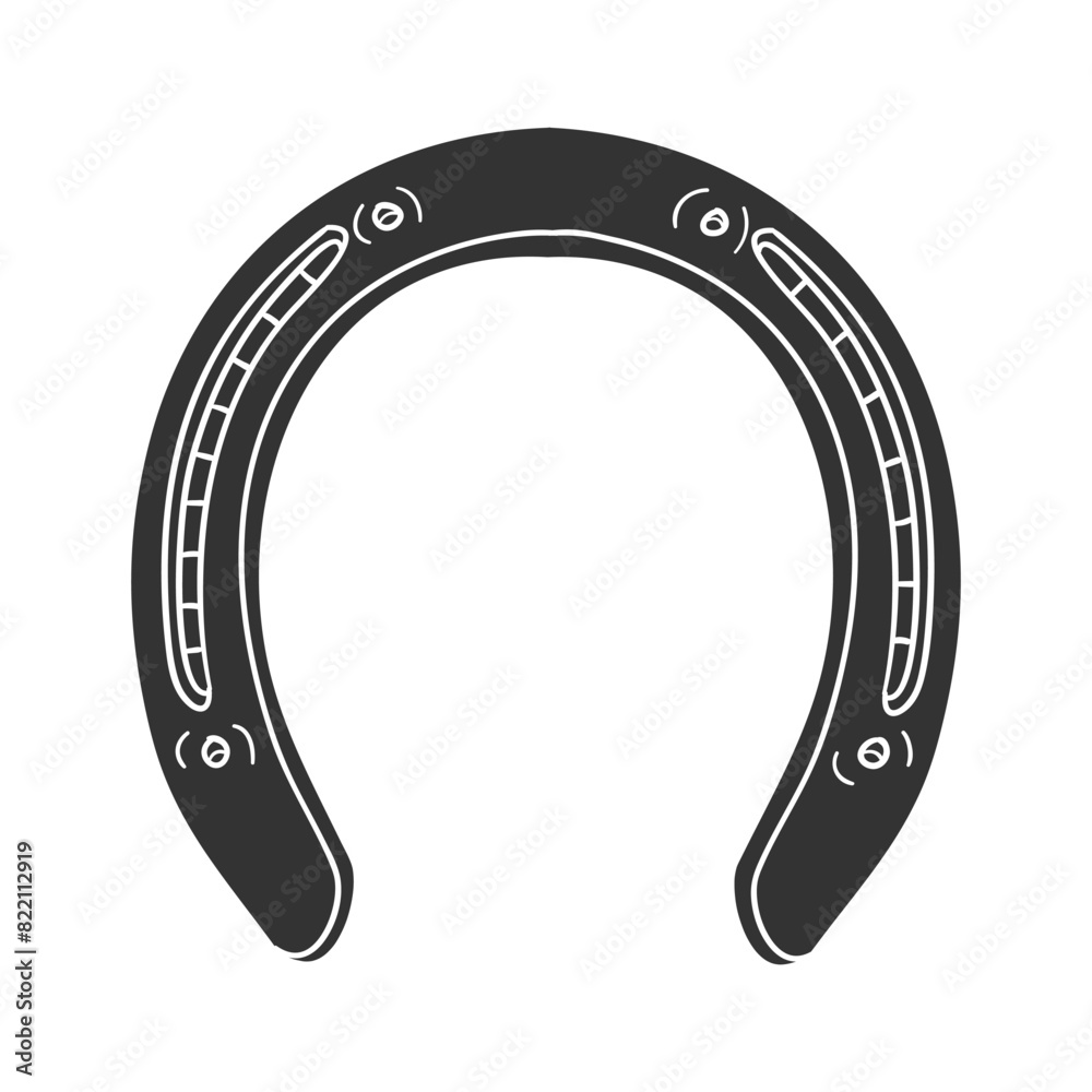 Horseshoe Icon Silhouette Illustration. Cowboy Vector Graphic Pictogram ...