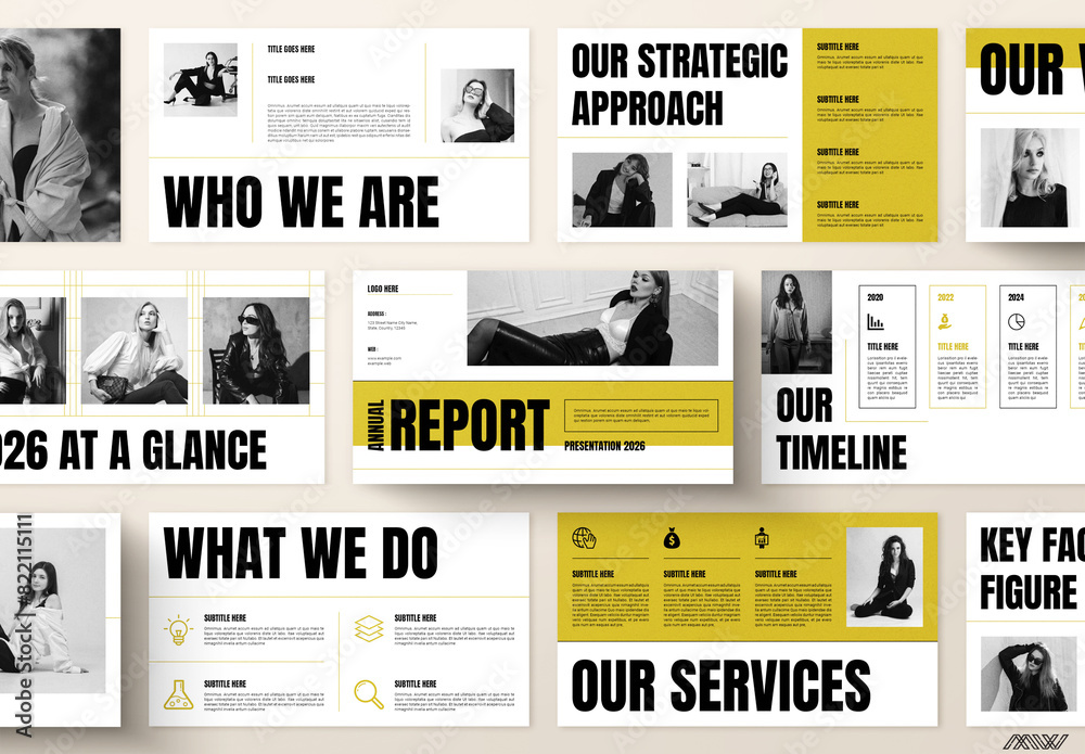 Annual Report Presentation Template Stock テンプレート | Adobe Stock