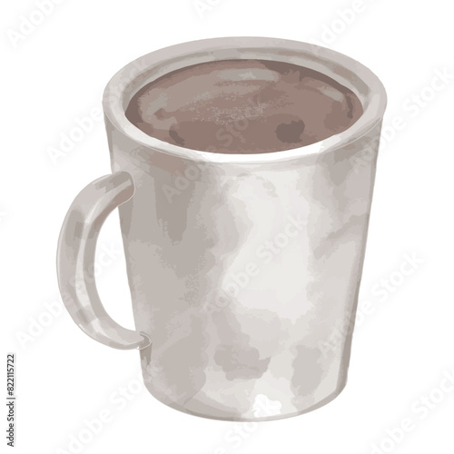 水彩風のコーヒーカップ　カフェ風