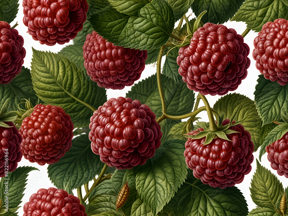 seamless pattern with raspberries seamless pattern with raspberries