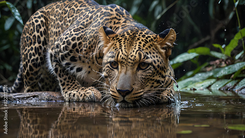 AI image generate gelagat Javan leopard  © Ahmad