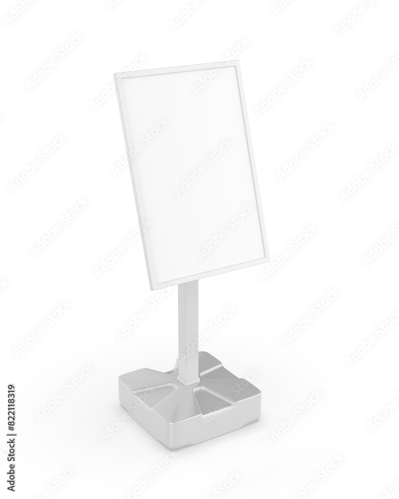 Plastic Outdoor Sign Holder Water Based Pavement Blank Banner Poster Sign, 3d illustration. Plastic Outdoor Sign Holder Water Based Pavement Blank Banner Poster Sign, 3d illustration.