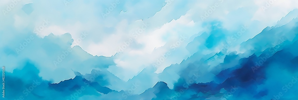 Abstract blue watercolor background with clouds, sky and fog. Light blue watercolor texture for poster, banner, card, invitation or packaging design. hand painted watercolor brush strokes Abstract blue watercolor background with clouds, sky and fog. Light blue watercolor texture for poster, banner, card, invitation or packaging design. hand painted watercolor brush strokes