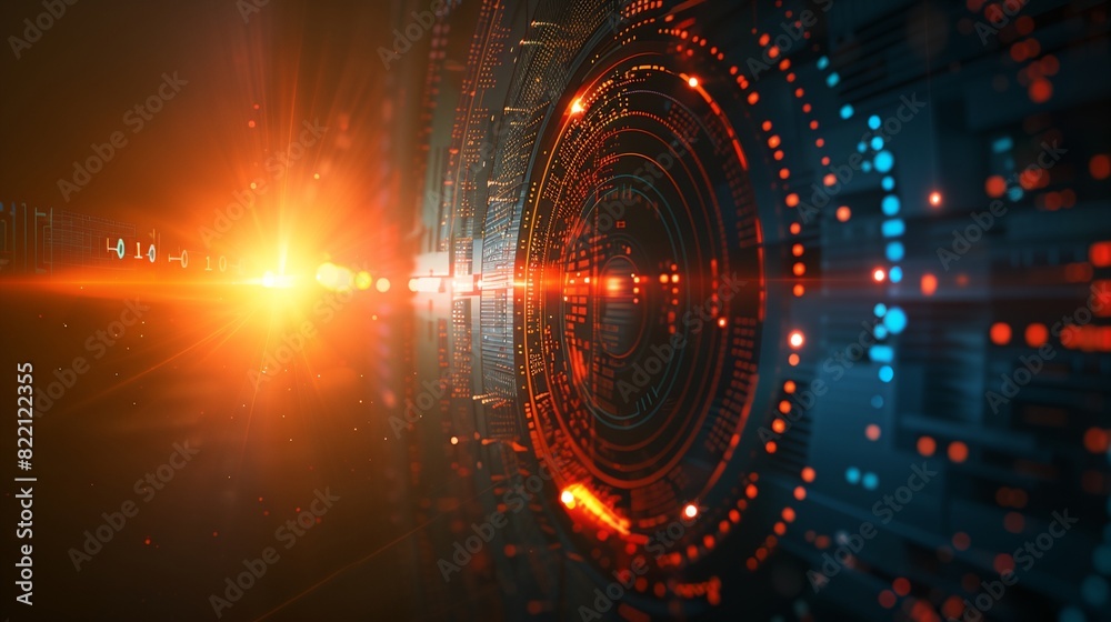 Obraz premium a futuristic tunnel with bright lights