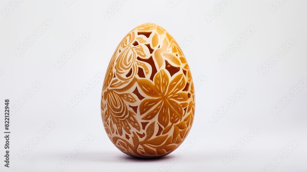 a yellow and white egg with a flower pattern on it's side a yellow and white egg with a flower pattern on it's side