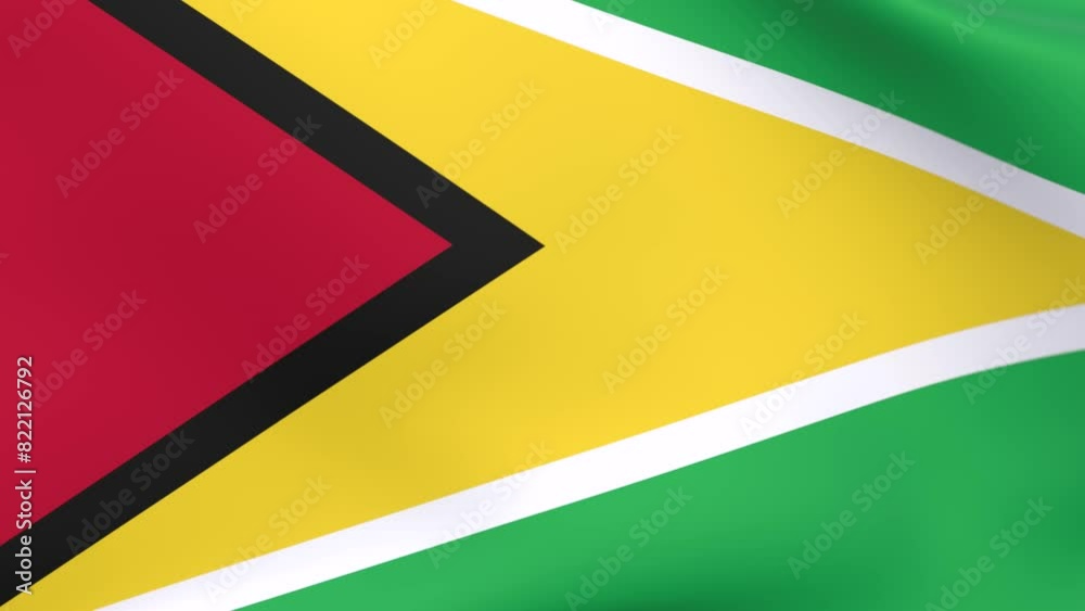 Waving flag of Guyana Animation 3D render Method Waving flag of Guyana Animation 3D render Method