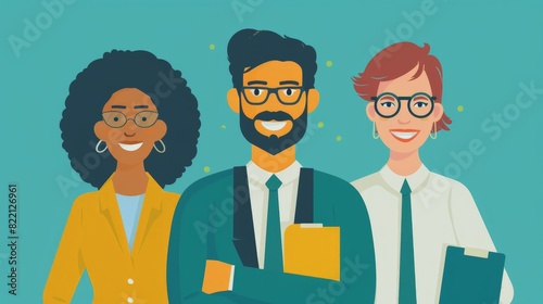 An illustration character presenting employee benefits options, showcasing perks such as healthcare, retirement plans, and wellness programs, aimed at enhancing employee satisfaction and well-being.