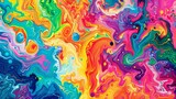 Colorful Abstract Marble Design for Psychedelic and Groovy Artwork