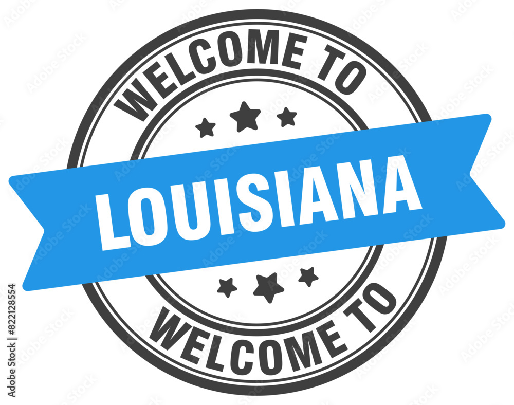 Welcome to Louisiana stamp. Louisiana round sign