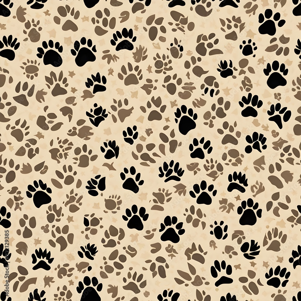 animal track seamless pattern animal track seamless pattern
