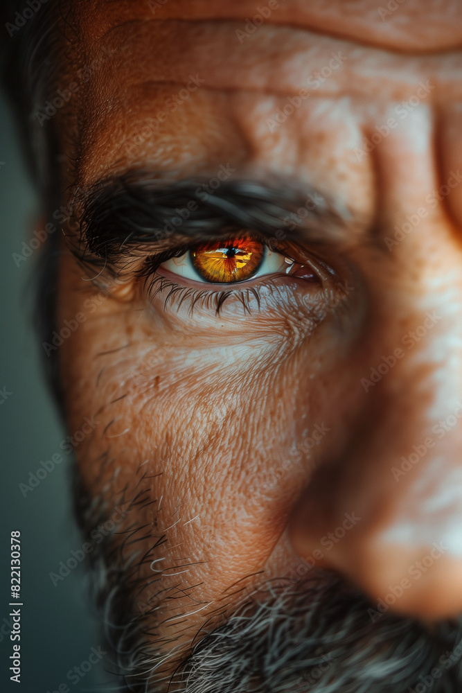 Close up portrait of mature man eye focus Close up portrait of mature man eye focus