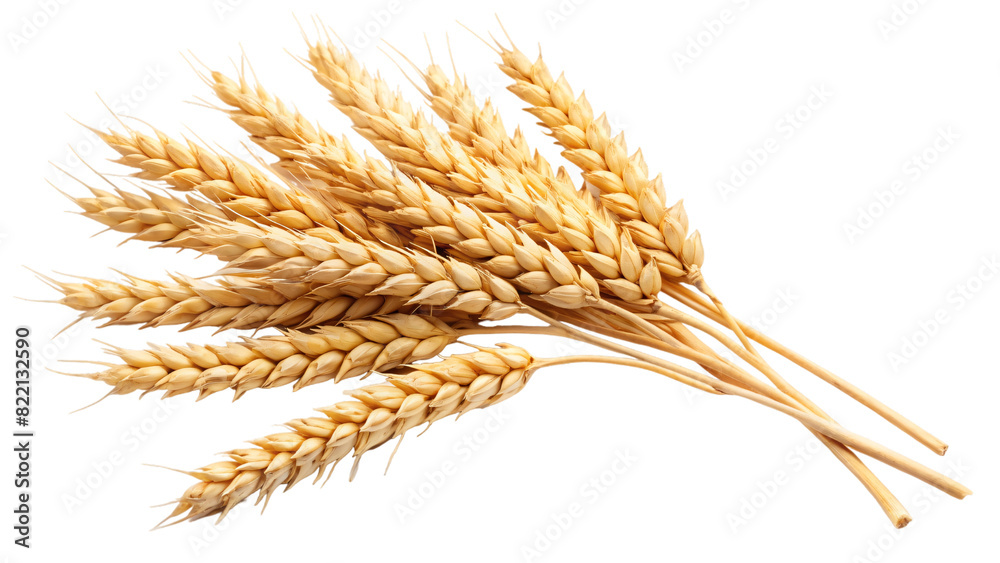 Close-up of wheat stalks on a white background Close-up of wheat stalks on a white background