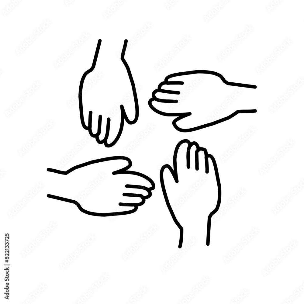 Simple hand drawing of Teamwork Simple hand drawing of Teamwork