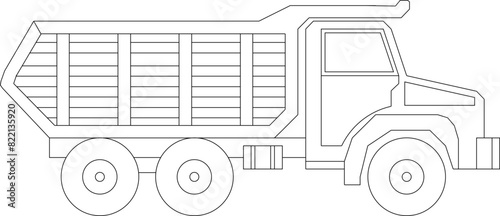 vector illustration sketch design drawing of heavy equipment truck material transporter for construction industry projects