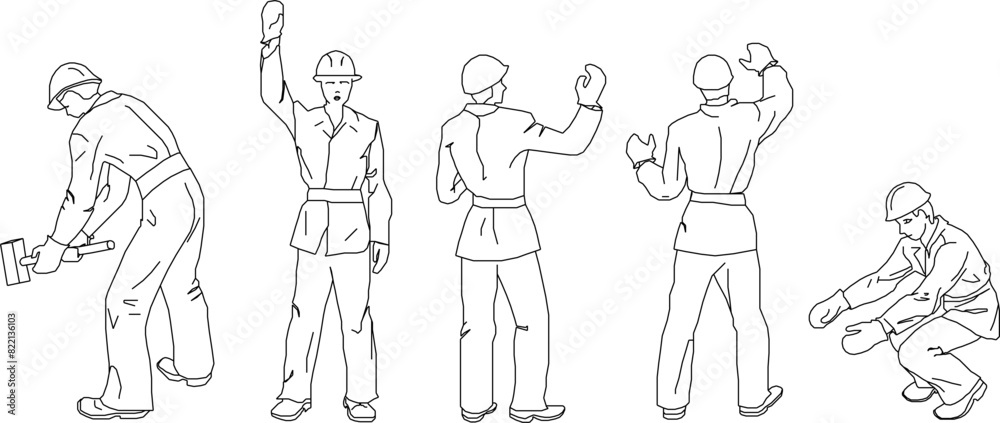 vector illustration sketch design drawing of mason workers for construction industry projects vector illustration sketch design drawing of mason workers for construction industry projects