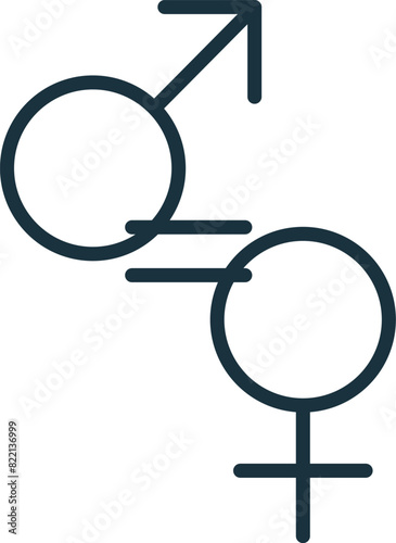 Gender Equality icon. Monochrome simple Social Responsibility icon for templates, web design and infographics
