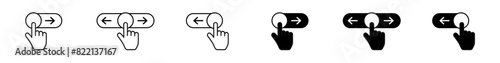 Swipe flick gesture icon set. Hand gesture for touchscreen devices signs. Vector icons