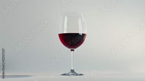 Goblet glass of red wine whith white bacground 