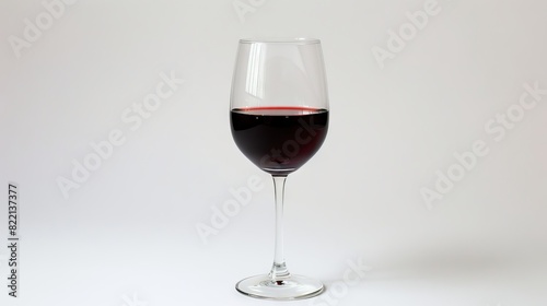 Goblet glass of red wine whith white bacground 