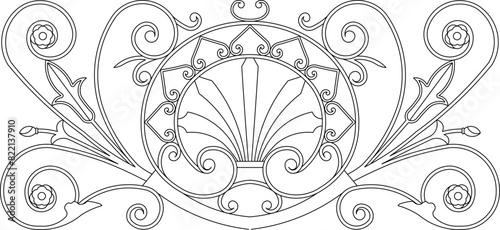 vector illustration sketch design image accessories icon logo classic vintage ethnic traditional floral motif 