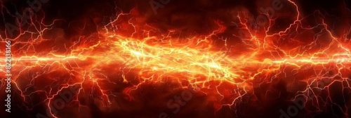 Red lightning background  red thunder with orange electric energy  sky full of dark clouds  dark red orange thunderstorm  red orange lightning effect. electric texture  banner