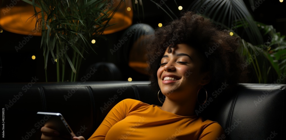 Fototapeta premium Cozy Evening Entertainment with Smartphone