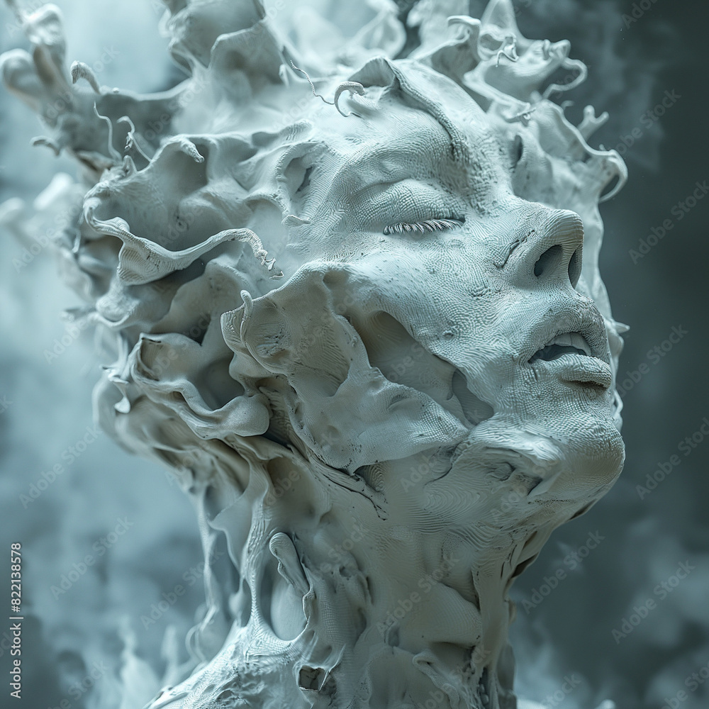 Un portrait sculpture explosion Un portrait sculpture explosion