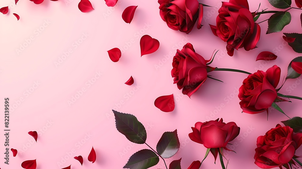 pink background with rose pink background with rose
