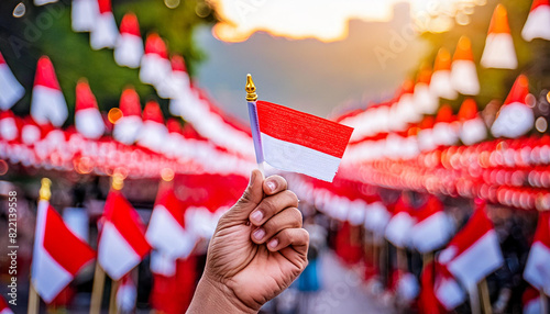 Indonesian citizens celebrated independence with great enthusiasm photo