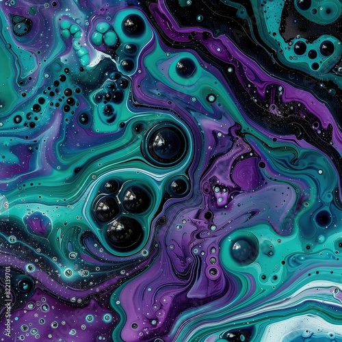 purple, blue and black liquid paint