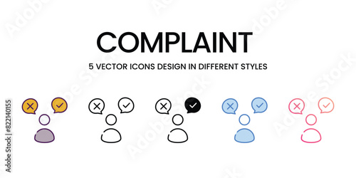 Complaint  Icons different style vector stock illustration