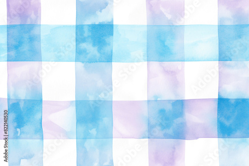 Pastel watercolor checkered plaid pattern, picnic table cloth, paint stripes