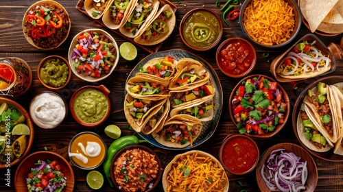 Abundant Table of Tacos, Salsa, and Guacamole