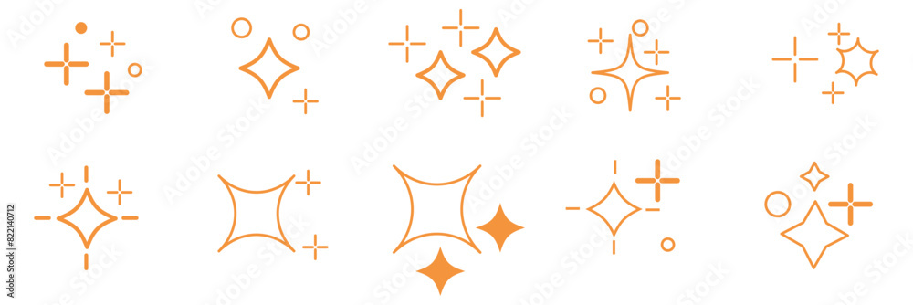 Hand drawn gold star sparkle shine of doodle set. Yellow star shine twinkle glow, spark glitter, magic party light vector illustration. Hand drawn sketch doodle style line sparkle elements Hand drawn gold star sparkle shine of doodle set. Yellow star shine twinkle glow, spark glitter, magic party light vector illustration. Hand drawn sketch doodle style line sparkle elements