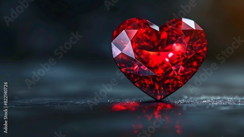ハートの形をした赤いダイヤモンド photo