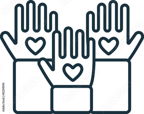 Volunteerism icon. Monochrome simple Social Responsibility icon for templates, web design and infographics