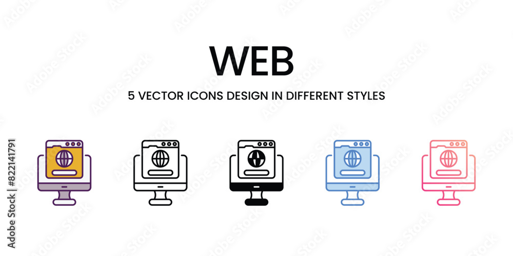 Web  Icons different style vector stock illustration