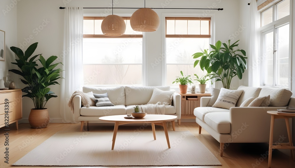 Simplicity and nature accents in scandi living room Simplicity and nature accents in scandi living room