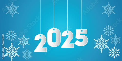 2025 Stylish Hanging Numeral Background Design.