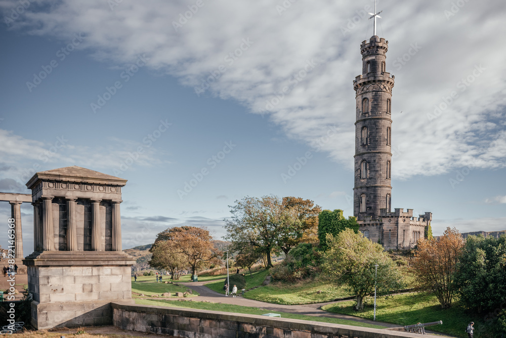 Nelson Monument and National Monument on Calton Hill