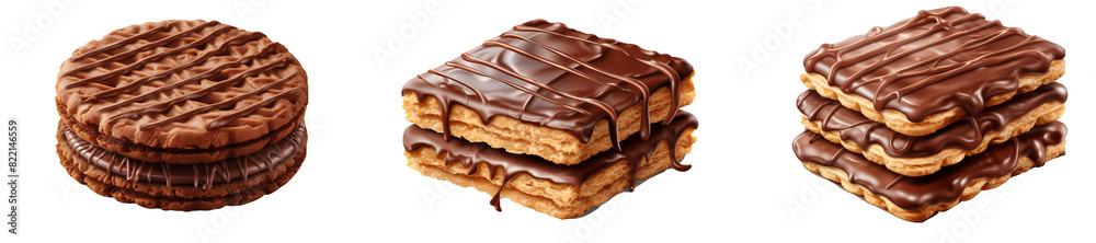 Chocolate Biscuit isolated on transparent background Chocolate Biscuit isolated on transparent background