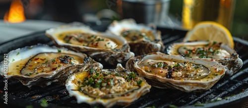 Sizzling Grilled Garlic Chili Oysters - Vibrant Summer Dining Alfresco, Relaxed Lifestyle Vacation Moments © Da