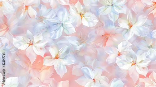 Pink and White Background With White Flowers