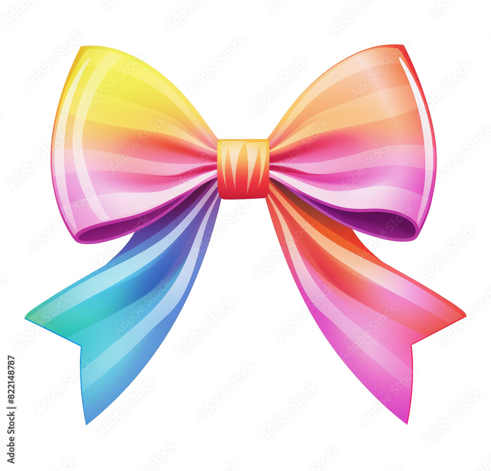 Vibrant colorful bow on white background Vibrant colorful bow on white background