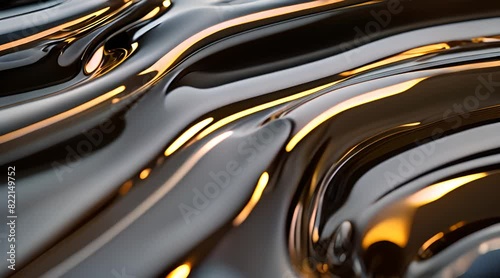 Wallpaper Mural abstract of wavy metallic chrome melted texture background Torontodigital.ca