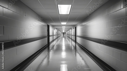 Empty Corridor in a Modern Building for Minimalist Interior Designs © Yusif