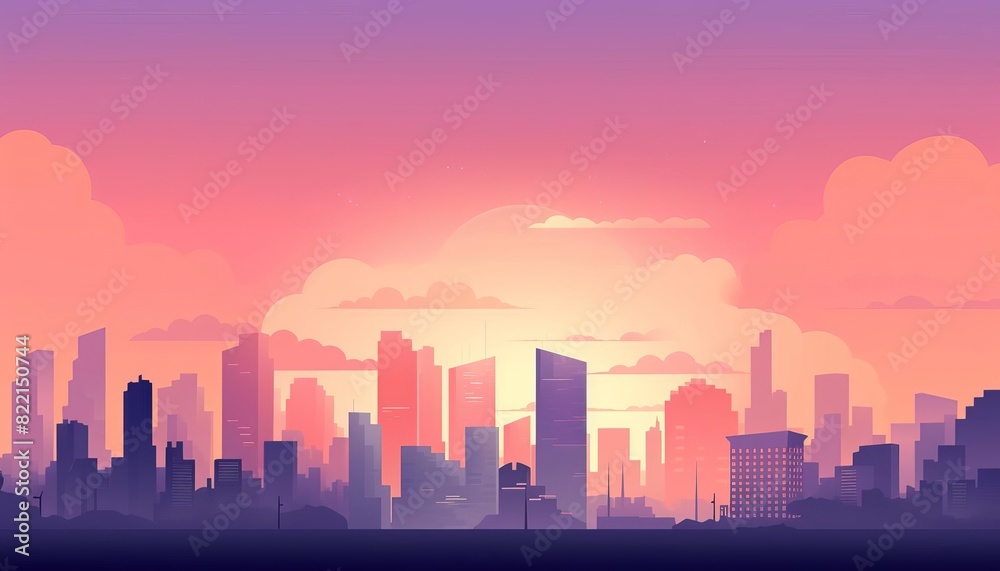 A beautiful sunset over a city A beautiful sunset over a city