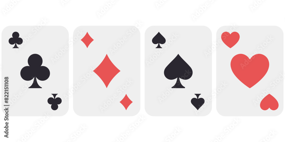 Playing cards cartoon illustration isolated on white background. Playing cards cartoon illustration isolated on white background.