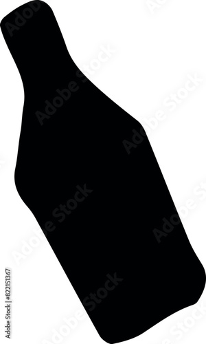 dessin de bouteille abstraite en encre noire