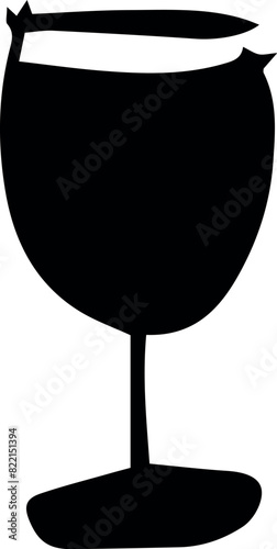 dessin de verre de vin rouge abstrait en encre noire